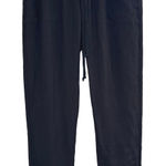 Enza Costa French Linen Pants Womens 2 Medium Black Drawstring Elastic Waist Photo 0