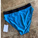 DKNY Women's High-Waist Logo Bikini Bottoms Blue & Black Size Small Photo 6