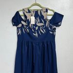 Made With Love Navy Floral Cold Shoulder Wide Leg Jumpsuit Sz M NWT Blue Size M Photo 8