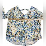 Liverpool Multicolor Abstract Lightweight Blouse in Brushstroke Starburst Sz L Photo 8