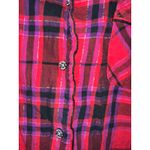 Victoria's Secret  Plaid Flannel Pajama Set Long Sleeve Pants Red Purple Sparkle Photo 2