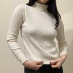 Vintage white plain turtleneck long sleeve Size M Photo 0