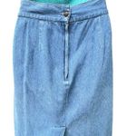 Newport News VTG 80s Light Wash Jean Skirt Knee Length Women’s 14 Denim Blue Photo 4