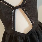 Free People  Embroidered Top Vneck - Black - Small Photo 6