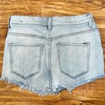 EXPRESS  Light Wash Expose Button Fly Distressed High Rise Shortie Shorts Photo 2