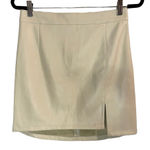 Vintage Havana Vintage‎ Havana Off White Faux Leather Mini Skirt Size Medium Photo 0