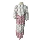 Growkrati block print Indian cotton dress XS White Photo 7