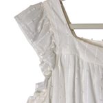 Emerson Fry India Collection White Laurent Flutter Sleeve Top Large Lined Button Tan Photo 4