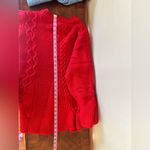 Roaman’s Chunky Cable Knit Fit and Flare Bright Red Sweater 1X Photo 11