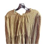 NWT Yellow Tan Long Sleeve Floral Tiered Dress Size‎ XXL Tie Back Women's Photo 1