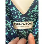 Chiara Boni  La Petite Robe Blue Green Abstract V-Neck Maxi Dress Small Photo 4