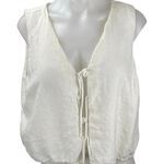 Abercrombie & Fitch White Linen Sleeveless Tie Front V-neck Crop Tank Top Sz XL Photo 0
