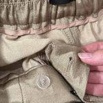 EXPRESS New Women’s Cargo Tie Waist Cropped Pants Mustard Satin Sheen Sz 0 Short Photo 9