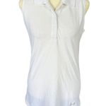 Under Armour heatgear white collared sleeveless stretchy activewear top size S Photo 0