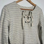Madewell Striped Lace Up Top Size Medium Photo 8
