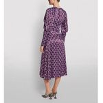 ROTATE Birger Christensen Clair Floral Pansy Midi Dress Women's Size 2 Purple Photo 3