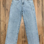 Princess Polly  High Rise Straight Leg Jeans Raw Hem Light Wash Size US 2 Photo 0