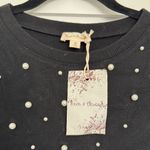 Hem & Thread NWT Black Off the Shoulder / Cold Shoulder Dress with Pearl Detailing Photo 4