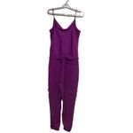 Ralph Lauren Lauren ‎ Women Purple Satin Tie Waist Cargo Pockets Jumpsuit Size 12 Photo 1