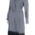 Piazza Sempione Gray Black White Checkered Button-Down Dress with Belt Size 6 Photo 0
