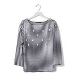 Banana Republic  Jeweled Rhinestone Stripe Long Sleeve Sz Small Top Photo 1