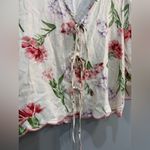 Laura Ashley Cream Floral Tie-Front Top Size M NWT Photo 4