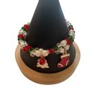 Set of 2 Christmas Stretch Bracelets Stocking Tree Charms Red Green White Adj Photo 0