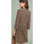 Anthropologie Maeve by Juno Dress Women's Large Brown Black Animal Print V-Neck Photo 1