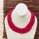 Charming Charlie  Braided Pink Seed Bead Necklace Photo 1