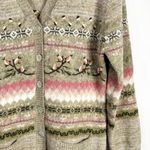 Susan Bristol  Medium Sweater Wool‎ Angora Hand Embroidered Floral Cardigan 916 Photo 3