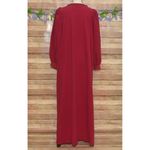 VTG Lorraine Fleece Maxi Length House Coat Robe 1/2 Zip Size L Pockets USA Made Red Size L Photo 7