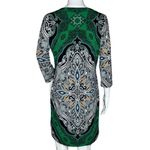 Banana Republic Dress Women Medium Green White Shift Preppy Office Work Career Photo 3