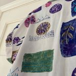 Vintage Act III Made in USA Button Up Cuffed Floral Seashell Shirt Size XL 16 White Photo 6