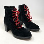 Aquatalia Isotta Black Suede Waterproof Block Heel Lug Ankle Booties Boots 9.5 Photo 0