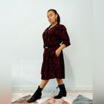 Tommy Hilfiger Red and Black Graphic Long Sleeve Dress Photo 4