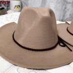 Boutique Faux Wool Beige Tan Felt Panama Hat One Size Photo 0
