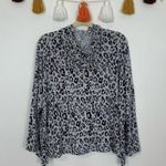 Sundry Draped Gray Leopard Print Hoodie Size Small Photo 12