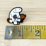 Covered in Cats Funny Cat Lady Enamel Pin White Photo 3