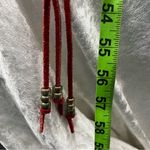 Red suede leather tie hip belt concho w/beads fringed silver metal southwestern Photo 8