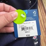 Arizona Women’s Long Sleeve Off the Shoulder Navy Floral Peasant Top Size Small Photo 5