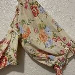 We Wore What  Coco Set Top and Flare Pant in Sand Multi Floral Top Medium Pants L Photo 6