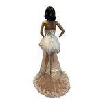 Unique Vintage Vintage high low wedding prom strapless corset tulle maxi train dress size small Photo 6