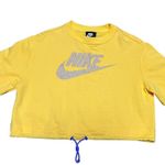 Nike Icon Clash semi cropped graphic top topaz yellow drawstring waist XS Photo 2