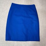 J.Crew Royal Blue Wool Straight Pencil Skirt Knee Length Size 4 Small NWT Photo 5