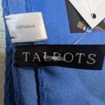 Talbots  100% Silk Scarf – Black Blue Vanity Print Accessory Photo 1