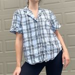 Victoria's Secret Victoria’s Secret Plaid Flannel Short Sleeve Button Down PJ Shirt Size Medium Photo 1