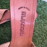 Vintage Maserati Woven Leather Wedge Sandals Made in Italy Tan Size 10 Photo 8