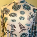 Western boho cowgirl teal tan sheer long‎ sleeve top medium Blue Photo 2