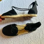 Eileen Fisher Black Leather DOrsay Espadrille Flat Sandal Size 6 Photo 7