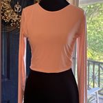 Pretty Little Thing  Pink Fitted Long Sleeve Crop Top with Tie Back. NWT Photo 0